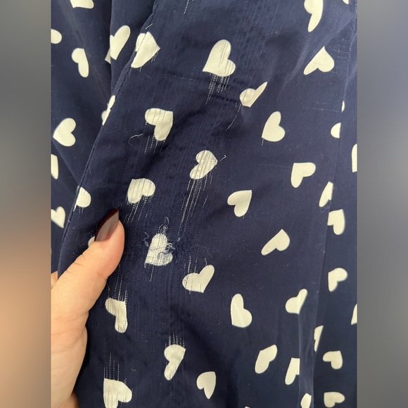 Unique vintage navy and white heart polka dot a-line vintage inspired dress 12-L - Picture 11 of 14